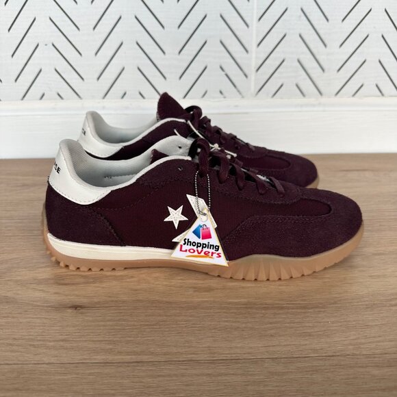 ⭐Converse Run Star Trainer Ox Sz 5.5 Men Casual Shoes Suede Burgundy A13360C New - Picture 1 of 10